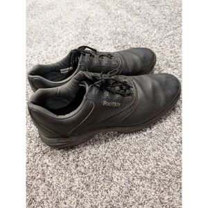 Footjoy‎ Mens Size 13 Black Leather Golf Shoes Lace Up Spikes